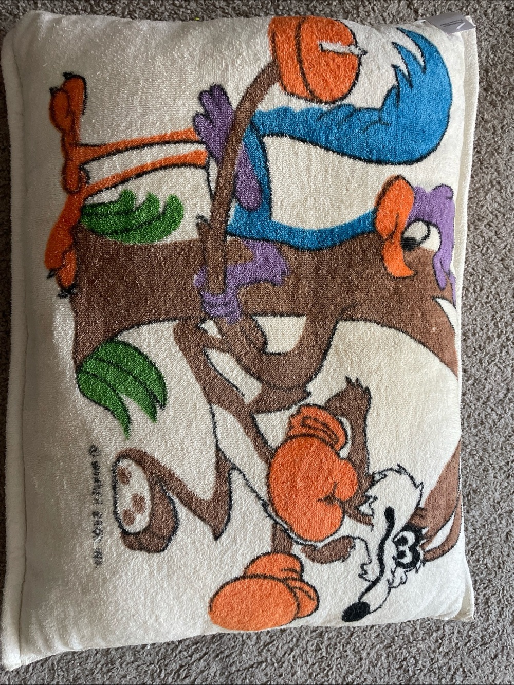 Vintage looney tunes pillow coyote and road runner